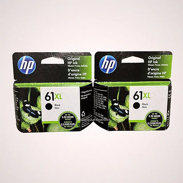 2pcs HP 61XL Black Ink Cartridges Genuine