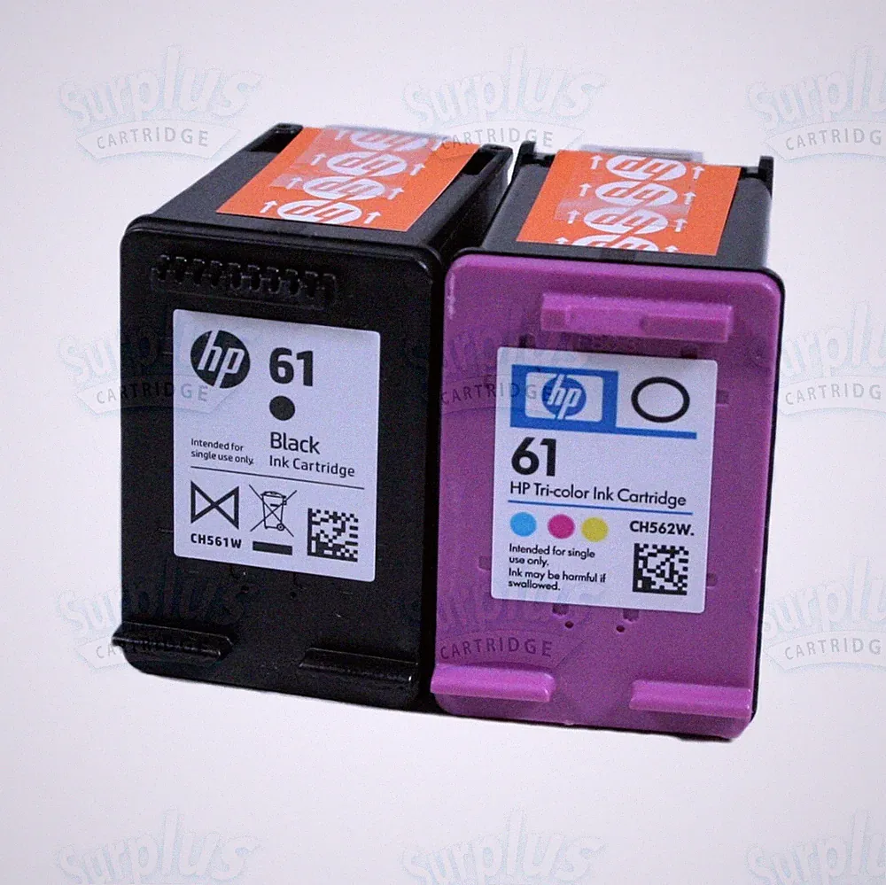 2pk Genuine HP 61 Black & Color Ink Cartridges DeskJet 2000 3000 1055 2050 3050