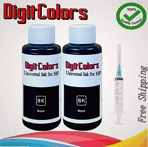 2x100ml Black ink Refill Kit Bottle BK for HP 60/61/62/63/64/65/67/68 Cartridges