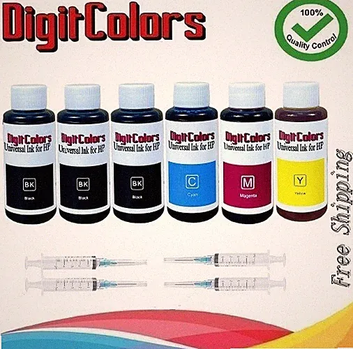 4-Color Bulk Ink Refill Kit for HP Inkjet Printer Cartridges 600ml Total