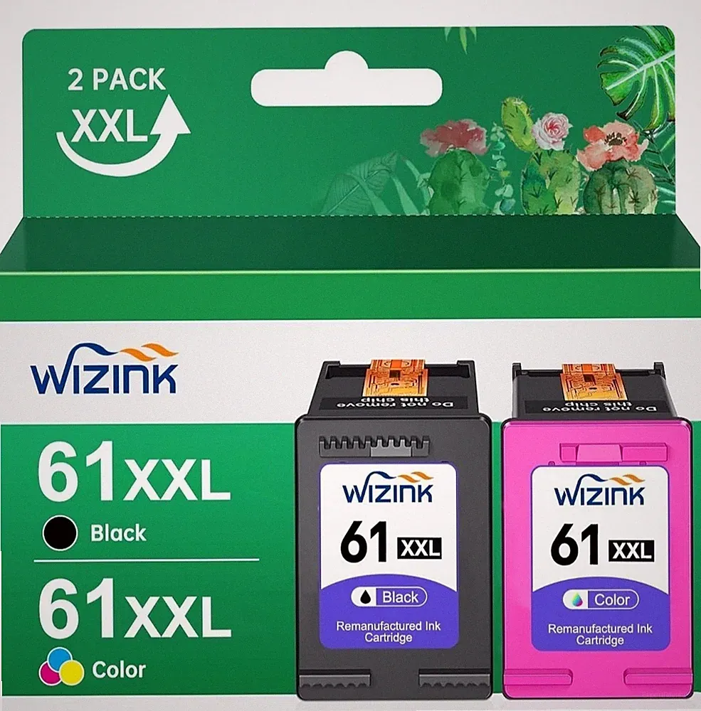 61 XL XXL Black and Color Ink Cartridge Combo Pack for Hp 61xl 61xxl Printer