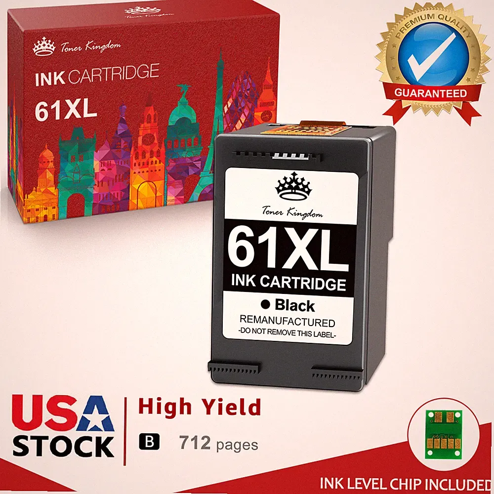 61XL 61 XL Black Ink Cartridge for HP ENVY 4500 4502 4505 5530 5535 5539 Printer