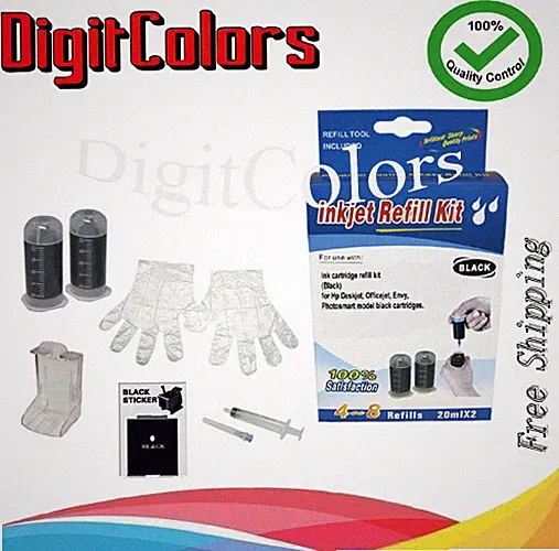 cartridge Ink bottle refill kit for HP61xl 61 HP60 HP300 HP901XL tool box black