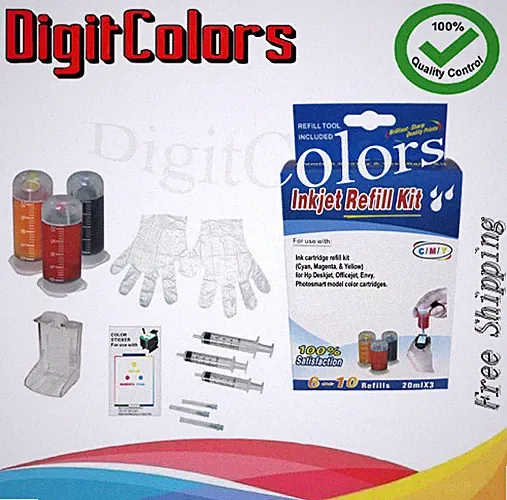 Cartridge refill ink bottle kit box for HP 61 61xl HP 60 60xl color ink w tools