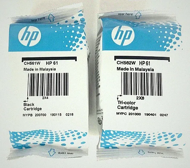 Genuine 2-pack HP 61 Black & Tri-color Ink Cartridges CR259FN#140 NO Box