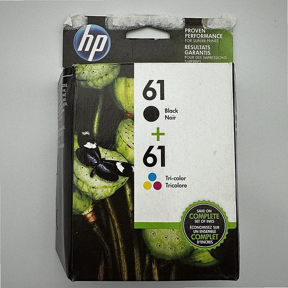 Genuine HP 61 Ink Cartridge Pack CZ138FN Black Tri-Color Combo Exp 8/18