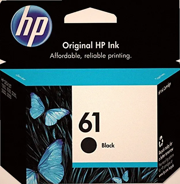 HP 61: Black Ink Cartridge, Works w/ DeskJet 1000, 1010 CH561WN, New Sealed
