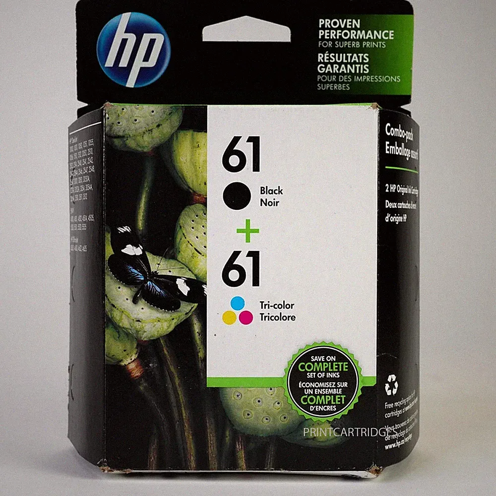 HP 61 Combo Black and Color Genuine Ink Cartridges