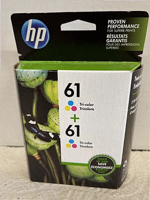 HP 61 Tri Color Twin Pack Ink Expired August 2021
