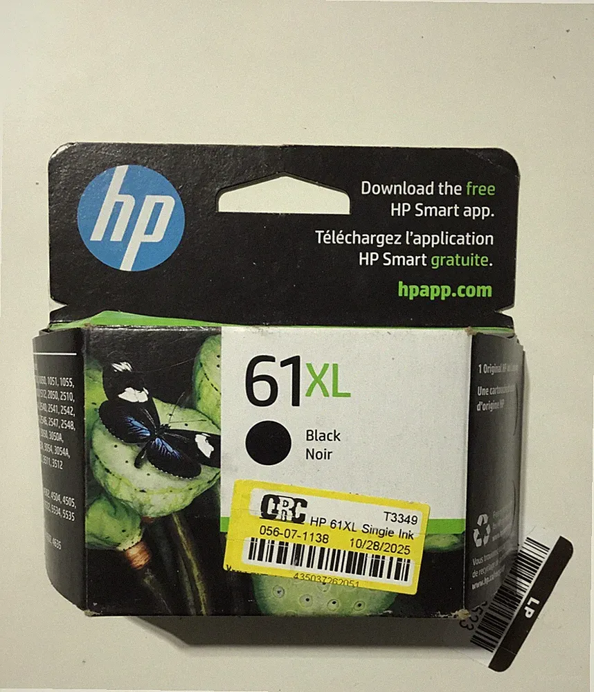 HP 61XL Black High Yield Ink Cartridge - CH563WN#140 Exp 2025