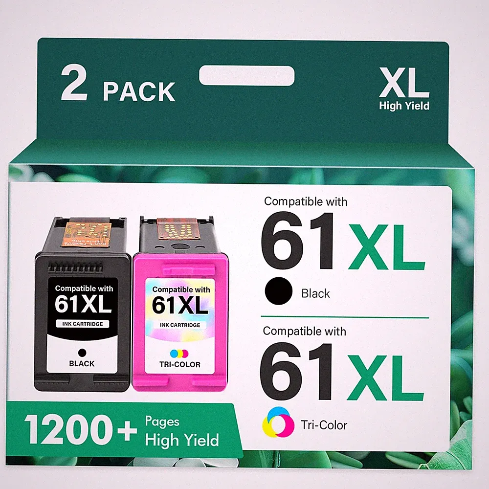 HP Envy Printer Ink Cartridge Replacement 61XL Black + Color 2 Pack