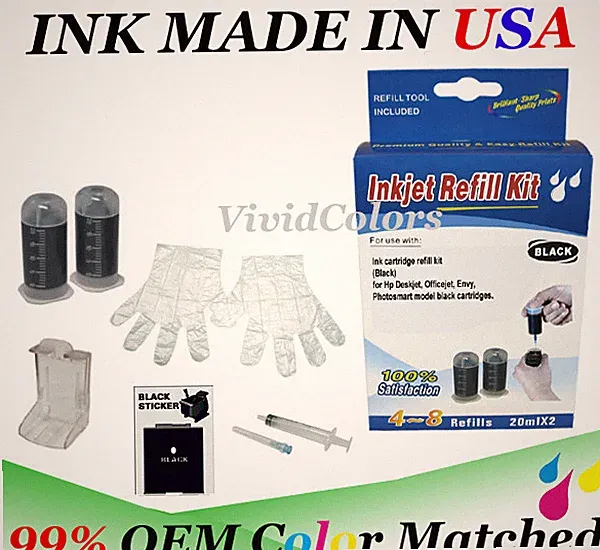 Ink Refill Bottle hp 61 hp 65 67 68 62xl 63x ink cartridge refill kit with tools