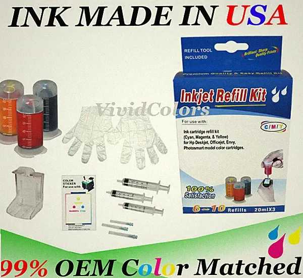 ink Refill ink bottle HP 60 60xl HP 61 ink cartridge refill box kit C M Y color