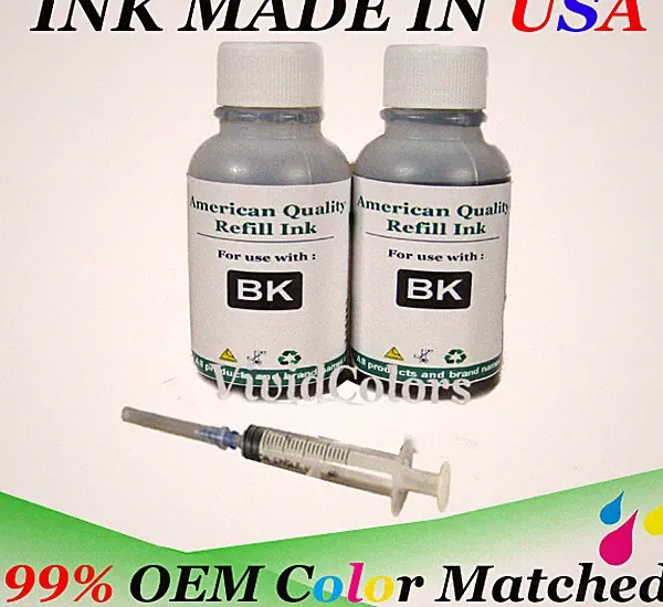 Premium Black ink refill kit for HP 60/61/62/63/64/65/XL 30ml x2 bottle Uni-Kit