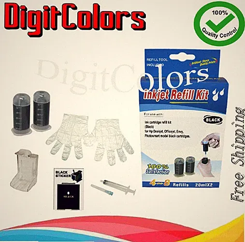 refill ink bottle kit for HP61 61xl HP60XL HP60 box tool for Black cartridge