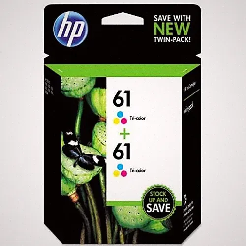 Twin HP 61 Tri-Color Combo Pack Ink Cartridge Exp 2025 CR259FN
